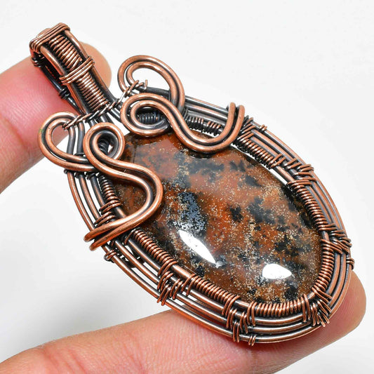 Gaia’s Embrace – Copper-Wrapped Gemstone Pendant
