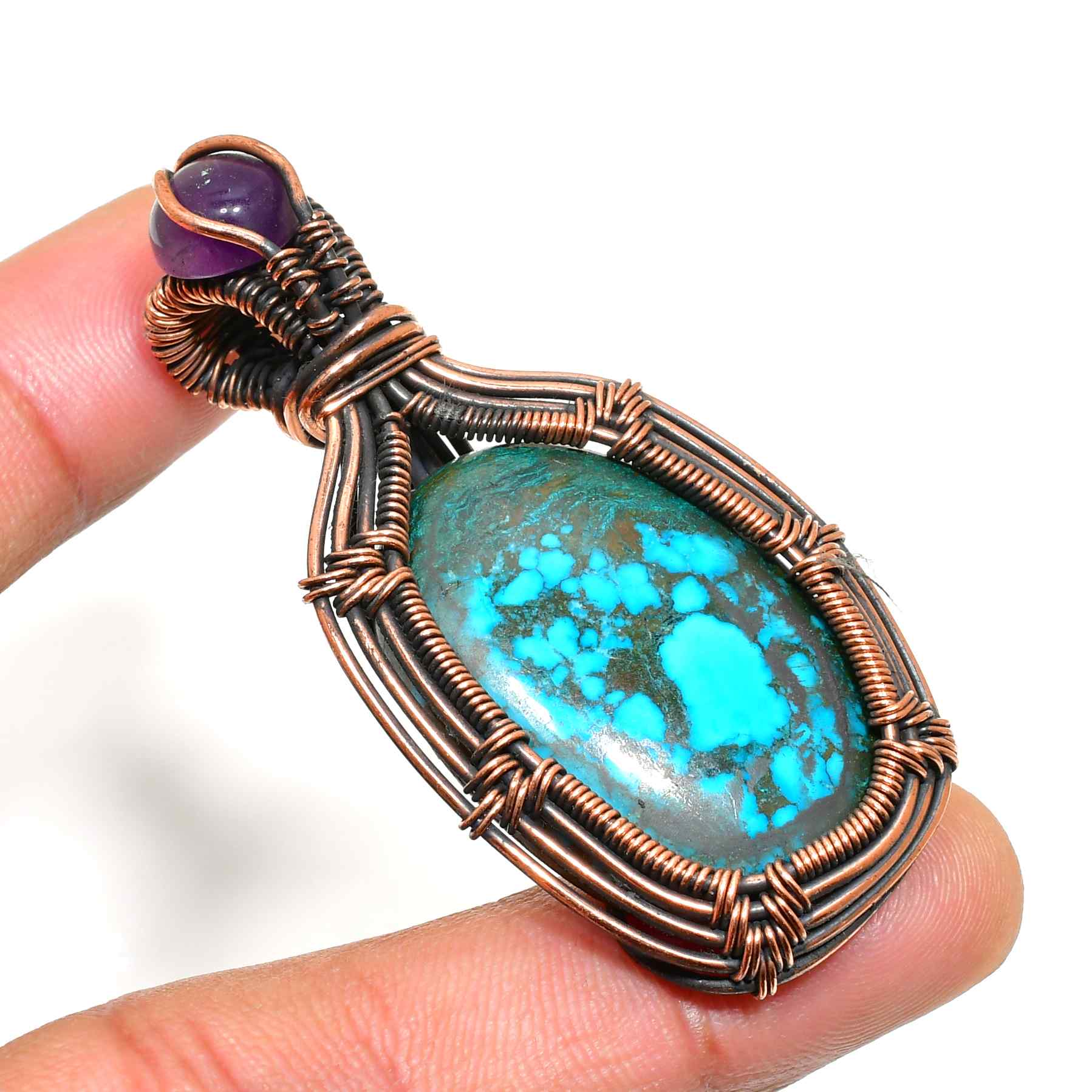 Serenity’s Embrace – Turquoise Copper Pendant