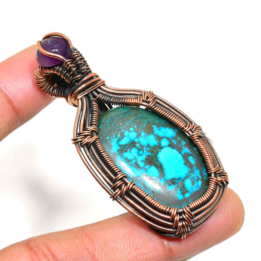Serenity’s Embrace – Turquoise Copper Pendant