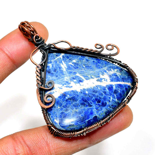 Ancient Tranquility – Lapis Lazuli Copper Pendant