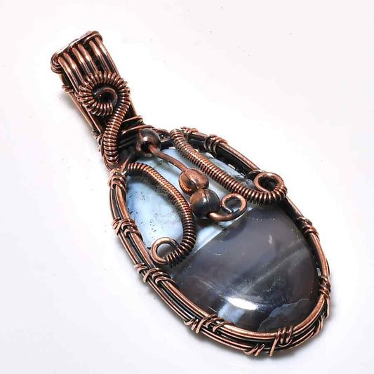Gaia’s Anchor – Oxidized Copper Agate Pendant
