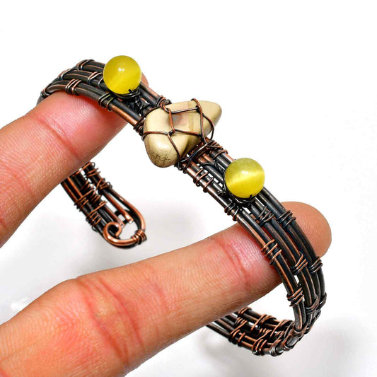 Gaia’s Whisper – Natural Stone & Copper Bracelet
