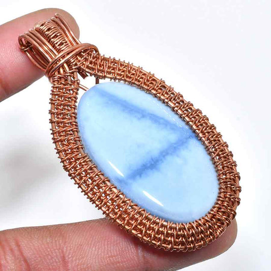 Tidal Tranquility – Larimar & Copper Pendant