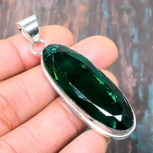Emerald Reverie – Vintage Silver Emerald Pendant