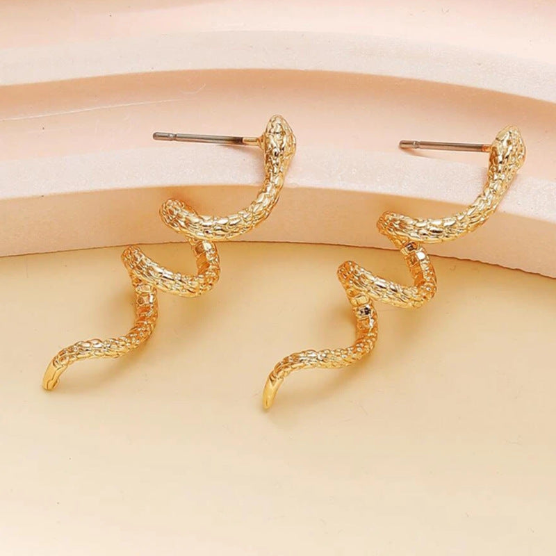 Serpent Twist Vintage Stud Earrings