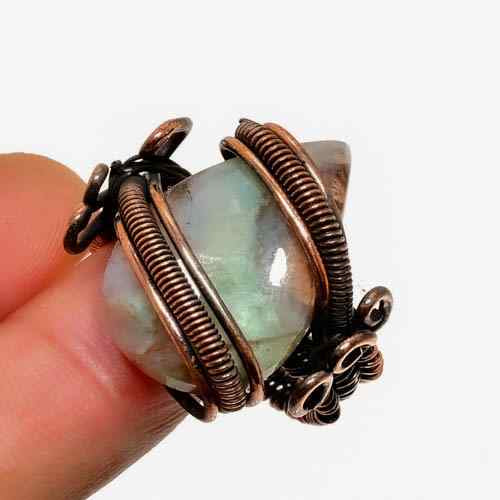 Ocean’s Whisper – Oxidized Copper Labradorite Pendant