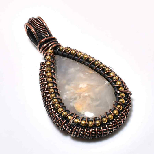 Earth’s Anchor – Oxidized Copper Agate Pendant