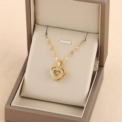 3D Heart Pendant Necklace