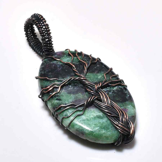 Earth’s Essence – Jade & Oxidized Copper Pendant