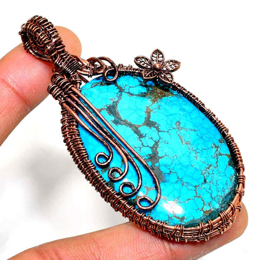 Harmony’s Embrace – Turquoise Copper Pendant