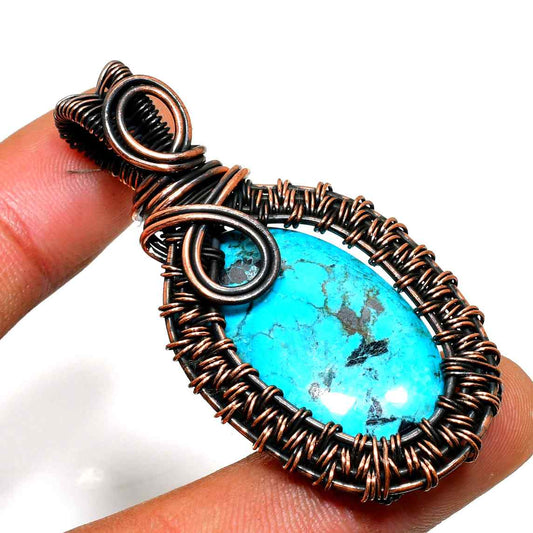 Serenity’s Tide – Aquamarine Copper Pendant