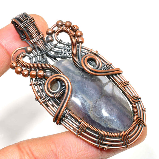 Ezra’s Veil – Labradorite & Oxidized Copper Pendant