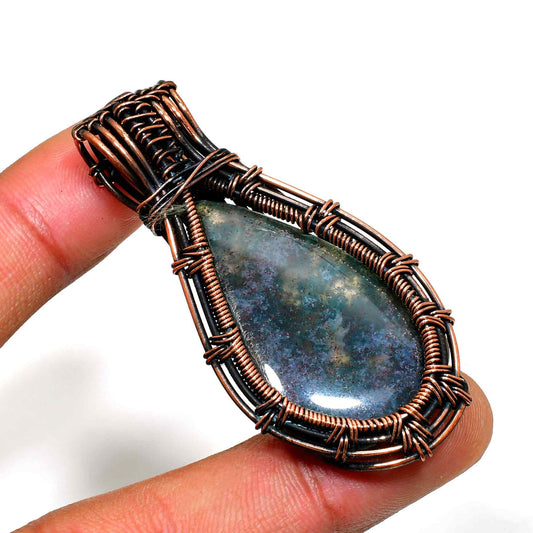 Gaia’s Embrace – Copper-Wrapped Gemstone Pendant