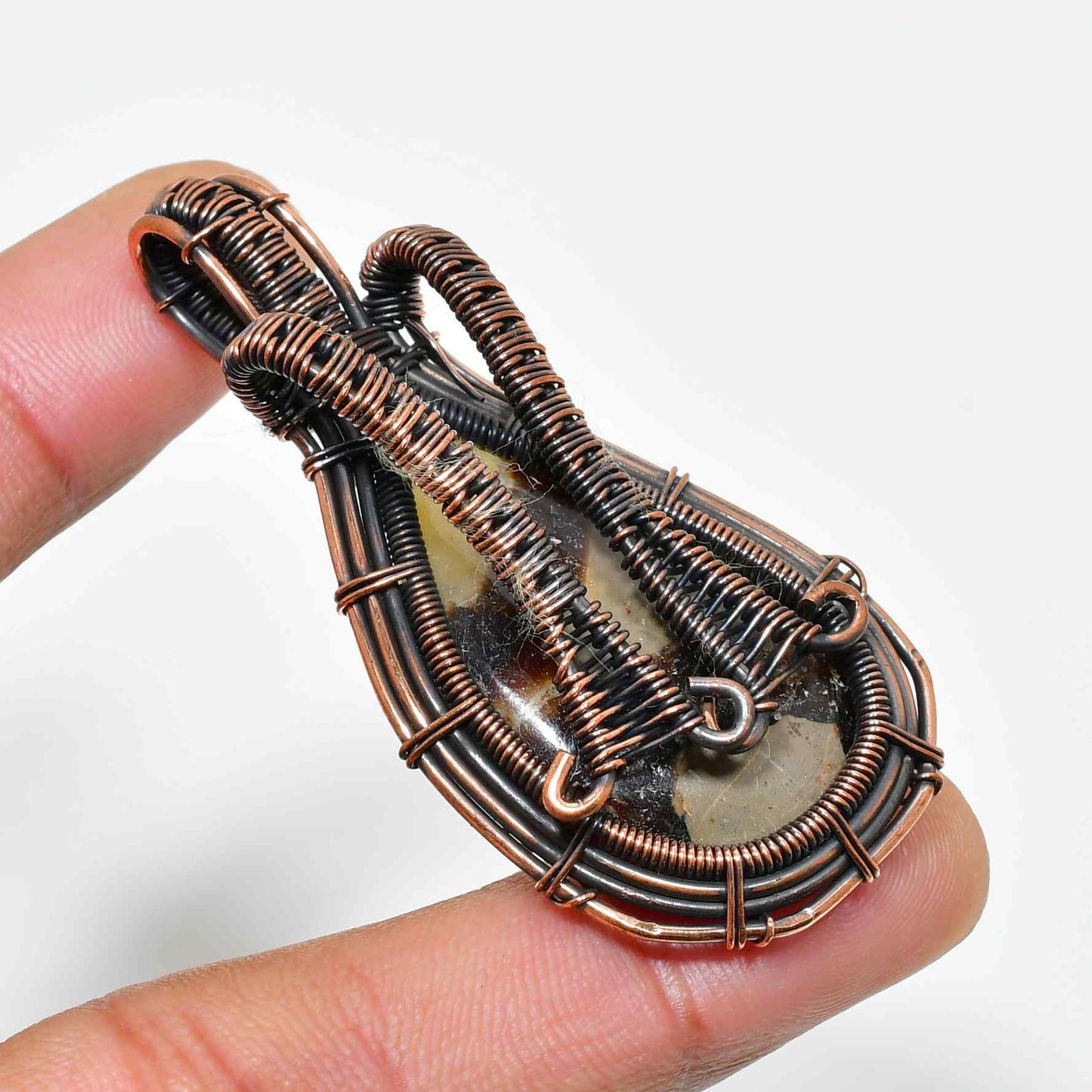 Mystical Embrace – Amethyst & Copper Pendant