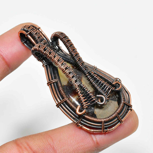 Mystical Embrace – Amethyst & Copper Pendant