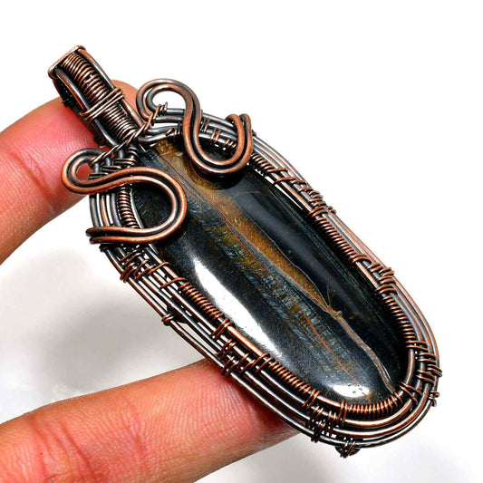 Gaia’s Embrace – Copper-Wrapped Multicolor Stone Pendant