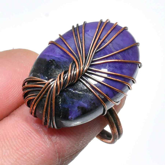 Ezra’s Veil – Amethyst & Copper Pendant
