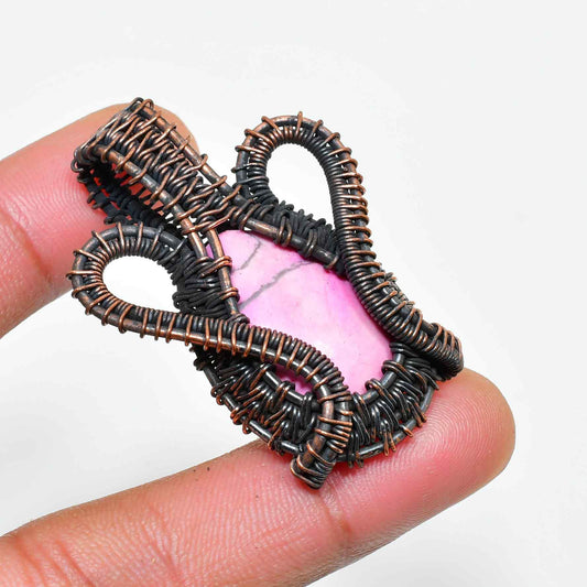Amara’s Embrace – Rhodochrosite Copper Pendant