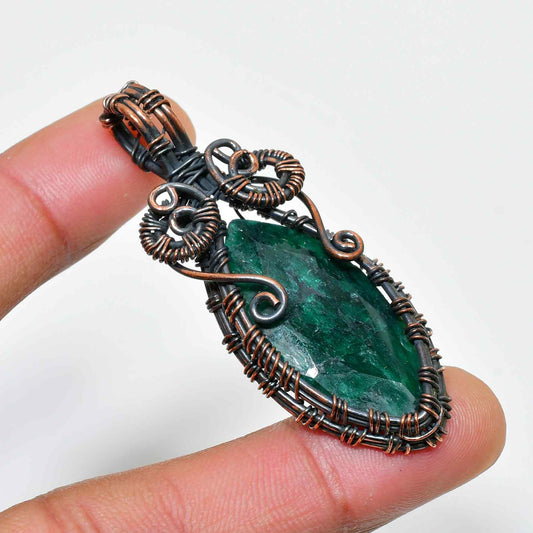 Sylvan Serenity – Emerald & Copper Pendant