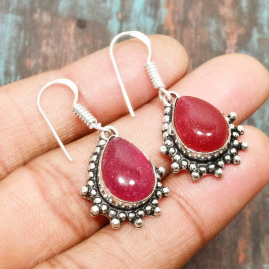 Scarlet Radiance – Ruby & Sterling Silver Earrings