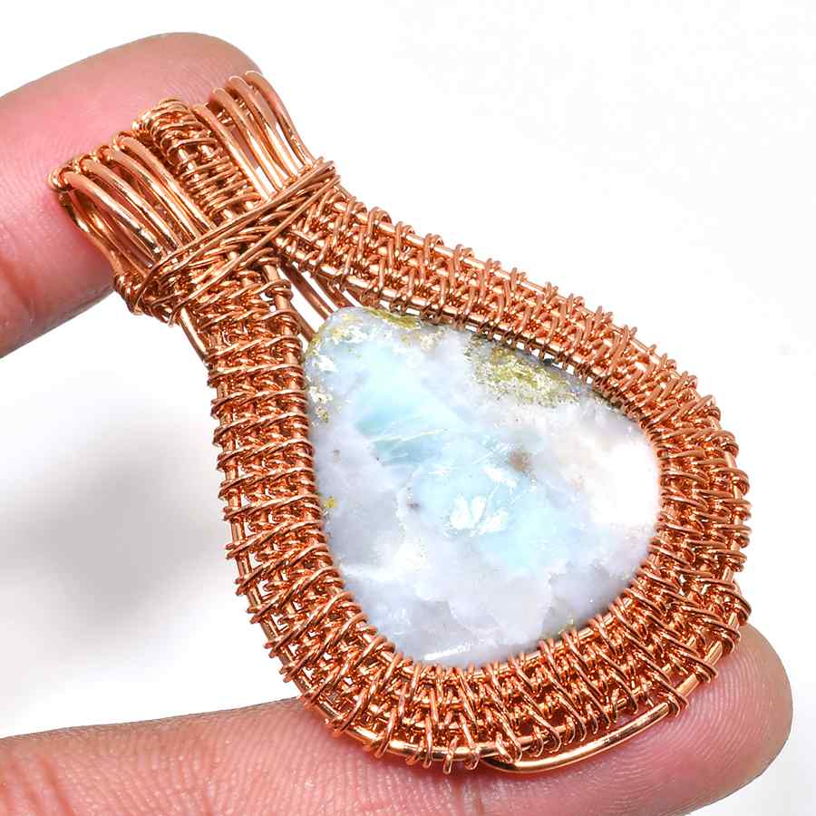 Aurora’s Embrace – Copper Iridescent Gem Pendant