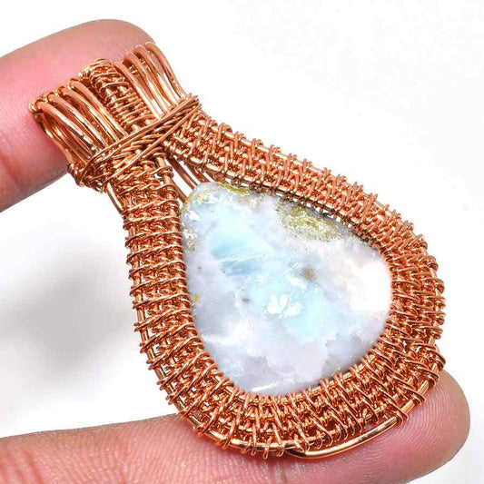 Aurora’s Embrace – Copper Iridescent Gem Pendant
