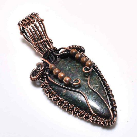 Terra’s Embrace – Natural Stone Copper Pendant