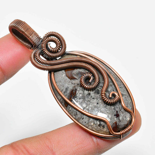 Terra’s Heart – Oxidized Copper & Stone Pendant