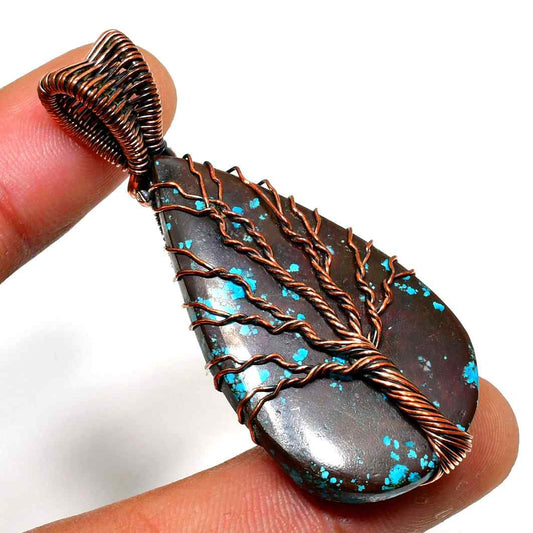 Serenity Teardrop – Turquoise Copper Pendant