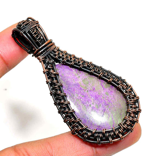 Ezra’s Veil – Amethyst & Oxidized Copper Pendant