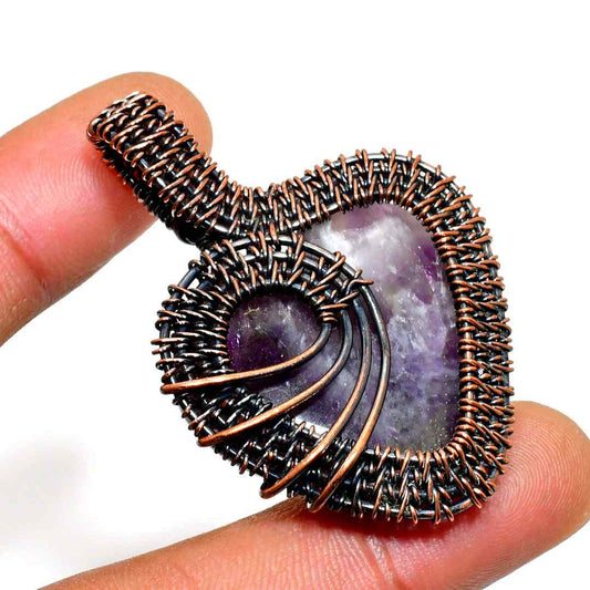 Tranquil Heart – Amethyst & Copper Pendant