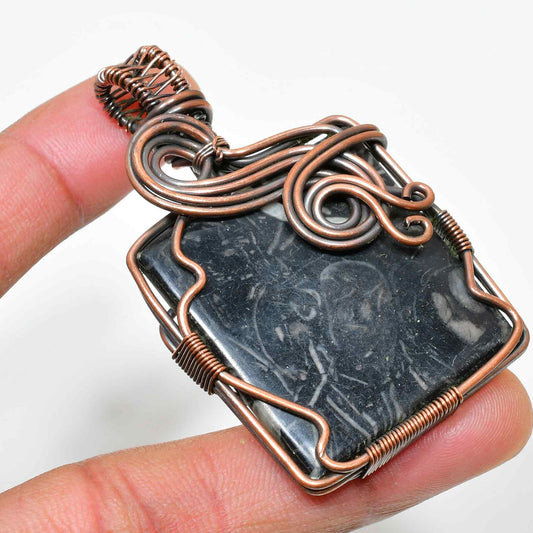 Midnight Guardian – Black Jasper Copper Pendant