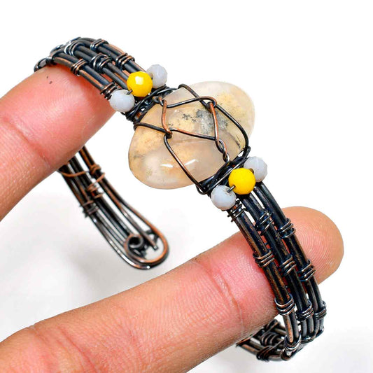 Gaia’s Embrace – Black Wire Crystal Cuff