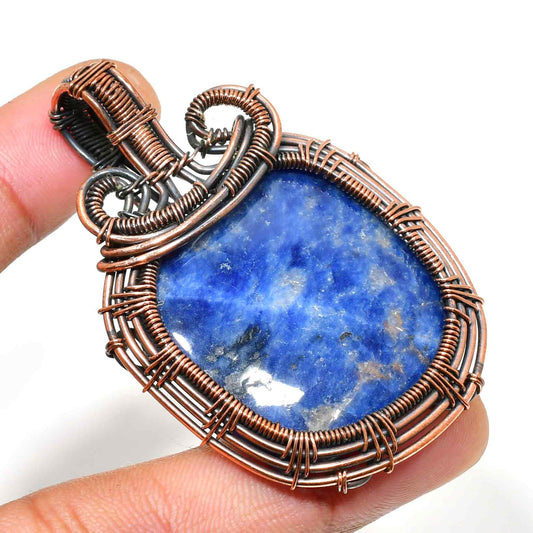 Celestial Harmony – Lapis Lazuli Copper Pendant