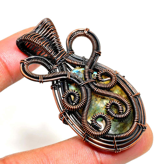 Arcane Radiance – Quartz & Blackened Copper Pendant