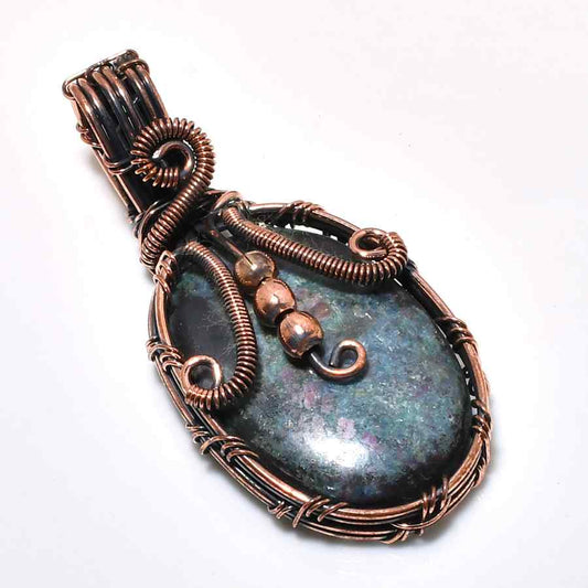 Gaia’s Embrace – Copper-Wrapped Stone Pendant