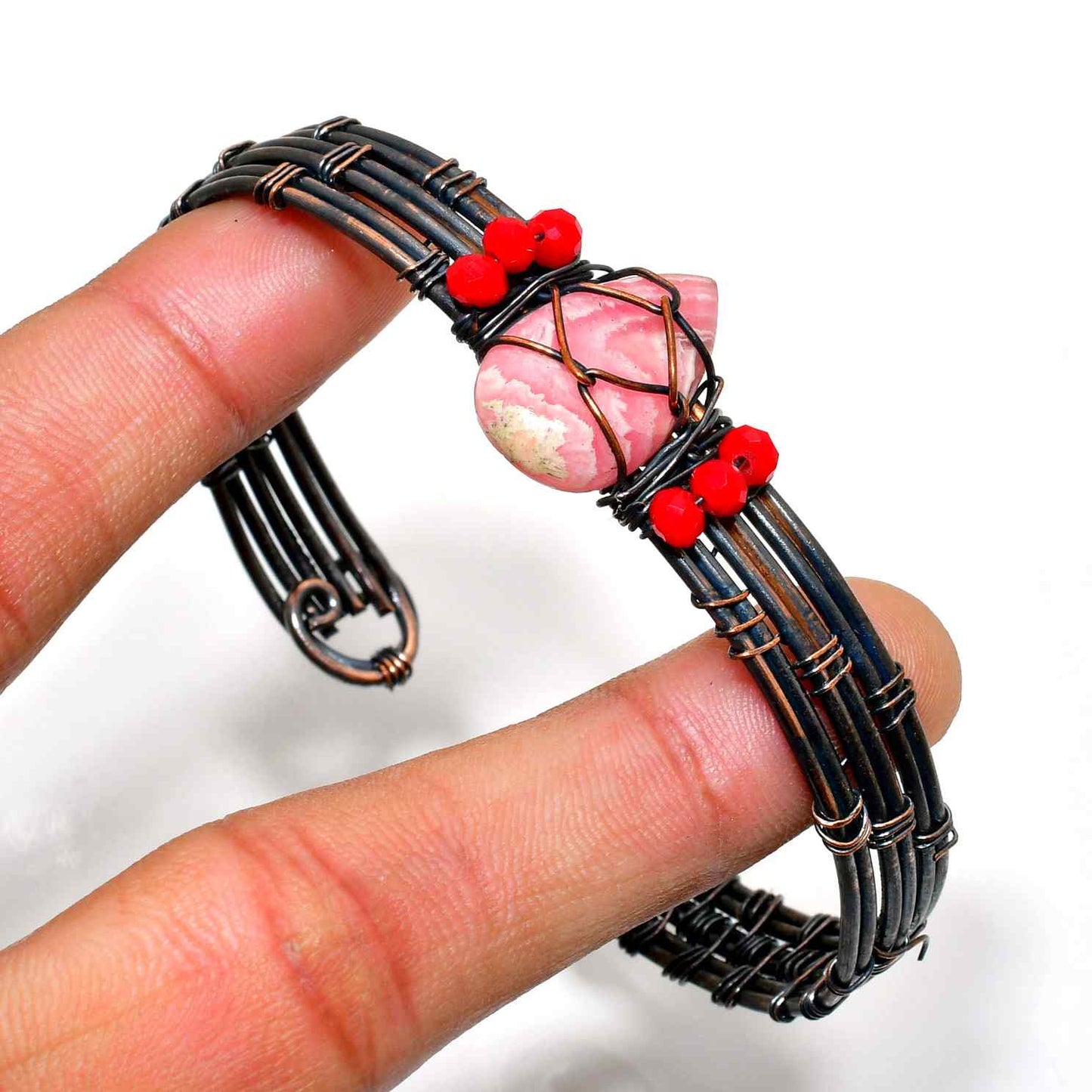 Harmony’s Embrace – Rhodonite Copper Bracelet