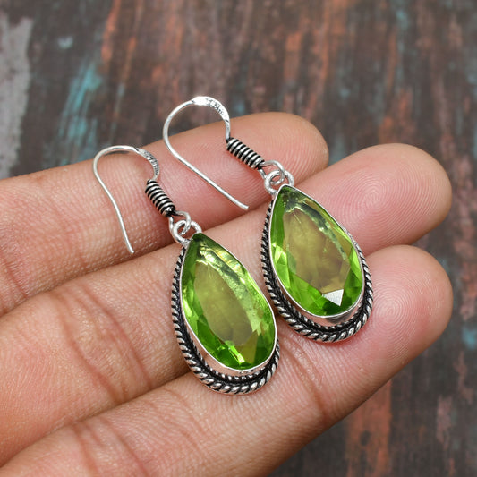 Sylvan Radiance – Handcrafted Peridot & Sterling Silver Earrings