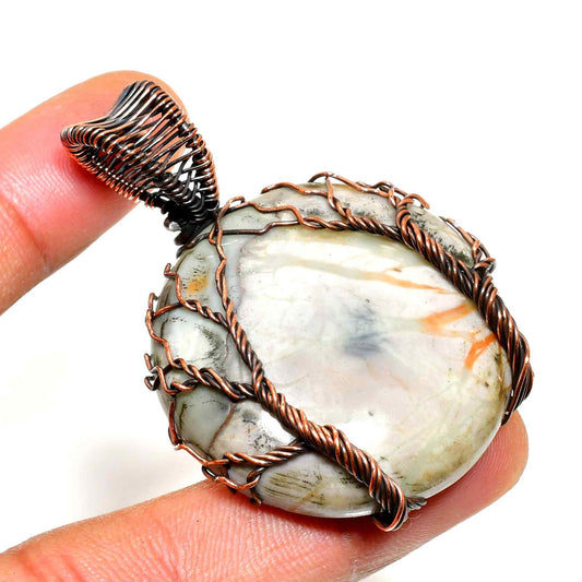 Earth’s Embrace – Oxidized Copper Agate Pendant