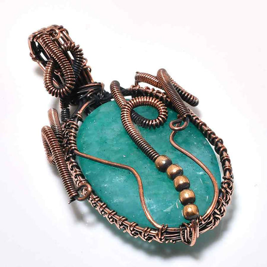 Celestial Harmony – Agate & Oxidized Copper Pendant