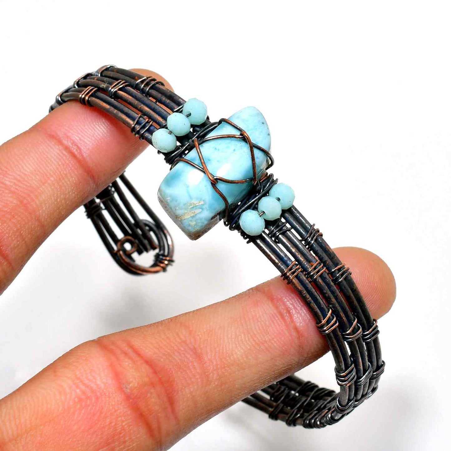 Tranquil Tide – Larimar Copper Bracelet