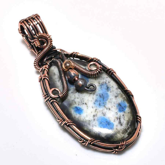 Terra’s Shield – Natural Stone & Oxidized Copper Pendant