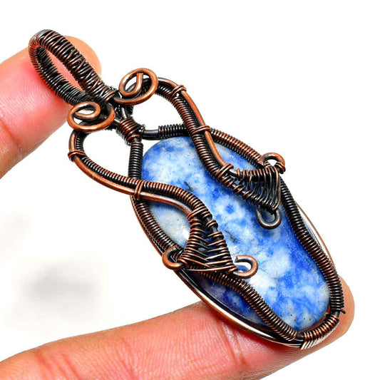 Azure Horizon – Sodalite Copper Pendant