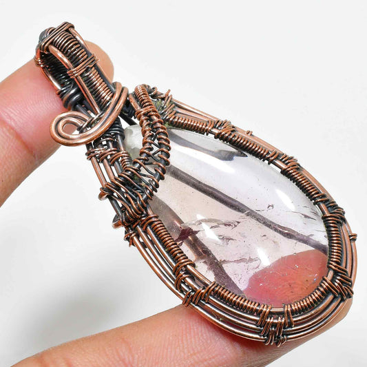 Celestial Cascade – Amethyst Copper Pendant