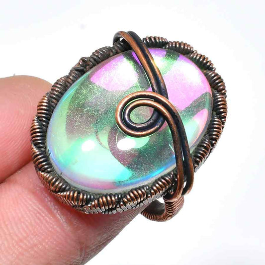 Iridescent Reverie – Oxidized Copper Pendant