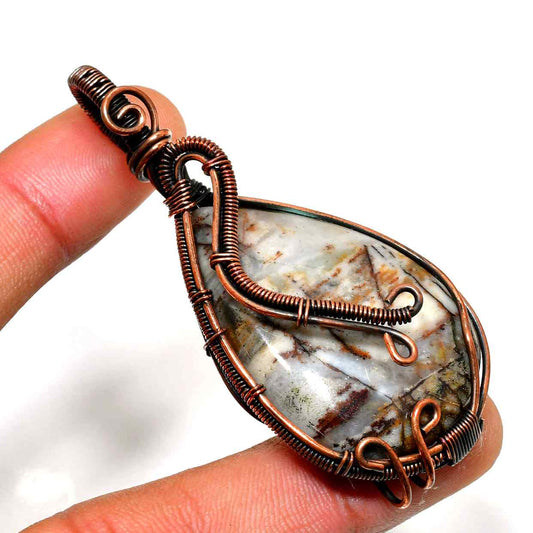 Gaia’s Grace – Copper-Wrapped Stone Pendant
