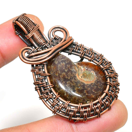 Terra’s Embrace – Copper-Wrapped Stone Pendant