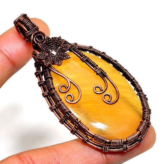 Ember’s Glow – Citrine Copper Pendant