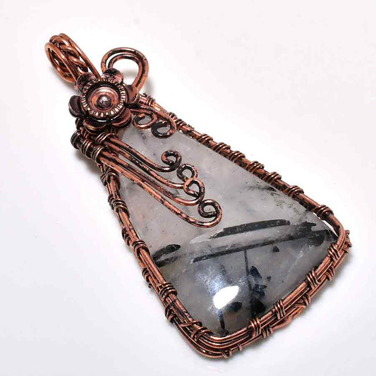 Earth’s Clarity – Copper Wrapped Quartz Pendant
