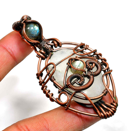 Luna’s Aura – Labradorite Copper Pendant